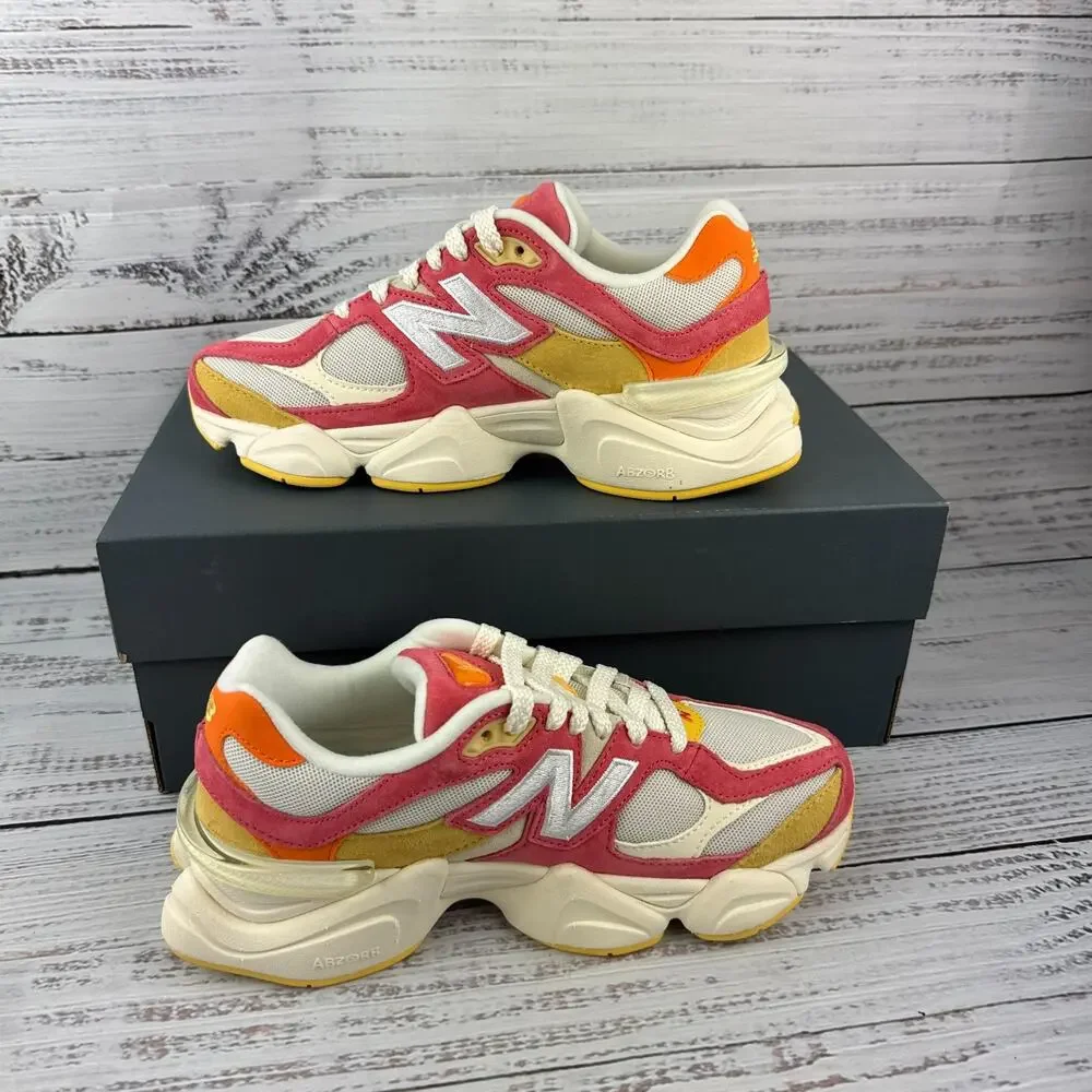 New Balance 9060 Unisex M 4.5 W 6 D Sneakers Orange Red Cream
